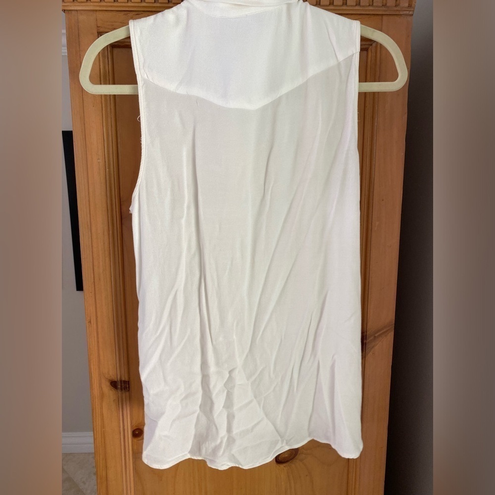 Zara Basic White Ivory Sleeveless Button Down W/ … - image 2